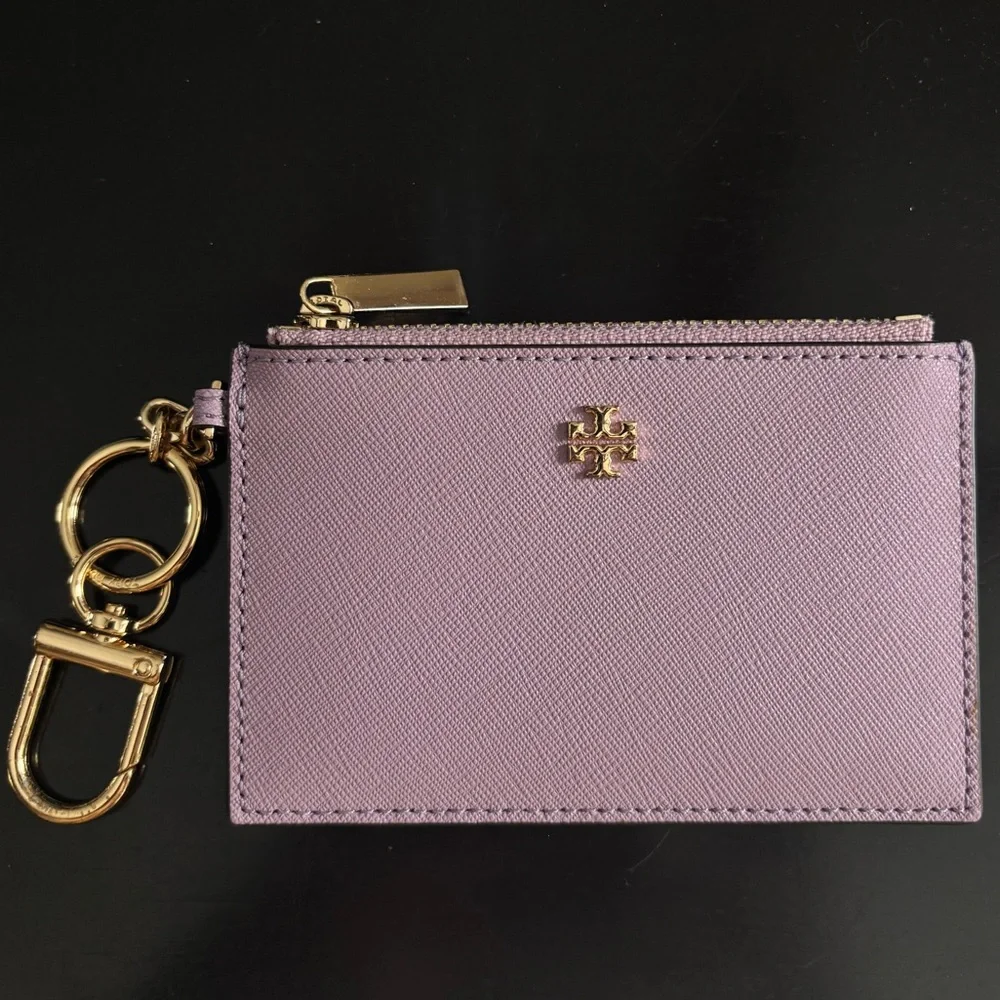 Tory Burch Lavender Card Holder with Gold Accents - Picture 1 of 4